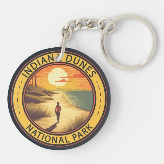 インディアナデュネスナショナルパークトラベルアートヴィンテージ キーホルダー (裏面)