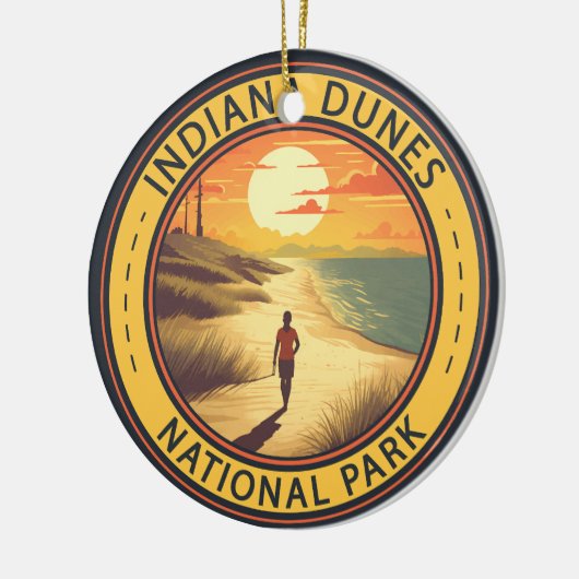 インディアナデュネスナショナルパークトラベルアートヴィンテージ セラミックオーナメント (左)