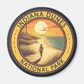 インディアナデュネスナショナルパークトラベルアートヴィンテージ マグネット (正面)