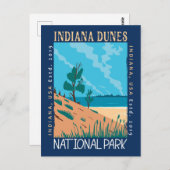 インディアナデュネスナショナルパーク動揺してヴィンテージ ポストカード (正面/裏面)