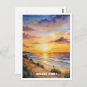 インディアナデュネス国立公園ウォーター絵画カラー ポストカード (正面/裏面)