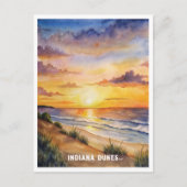 インディアナデュネス国立公園ウォーター絵画カラー ポストカード (正面)