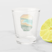 インディアナデュネス国立公園ミニマルレトロエンブレム ショットグラス (裏面)