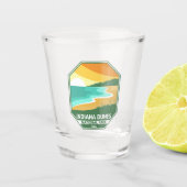 インディアナデュネス国立公園ミニマルレトロエンブレム ショットグラス (正面)