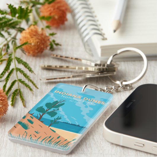 インディアナデュネス国立公園ヴィンテージ両面 キーホルダー (正面右)