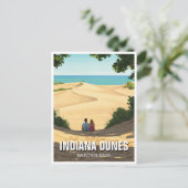 インディアナデュネス国立公園旅行カップル ポストカード (スタンド正面)