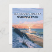 インディアナデュネス国立公園湖ミシガンカード (正面/裏面)