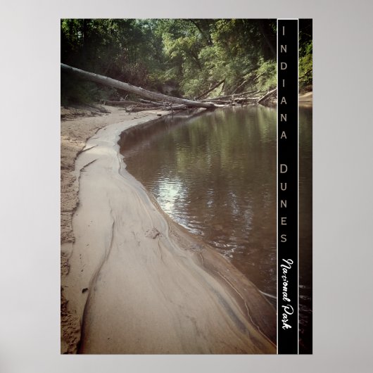 インディアナデュネス国立公園風光明媚なクリーク写真 ポスター (正面)