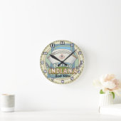インディアナナース ラウンド壁時計 (ホーム)