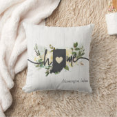 インディアナパーソナライズされた州ユアホームシティ素朴 クッション (ブランケット)