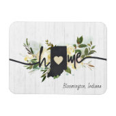 インディアナパーソナライズされた州ユアホームシティ素朴 マグネット (横)