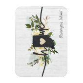 インディアナパーソナライズされた州ユアホームシティ素朴 マグネット (縦)