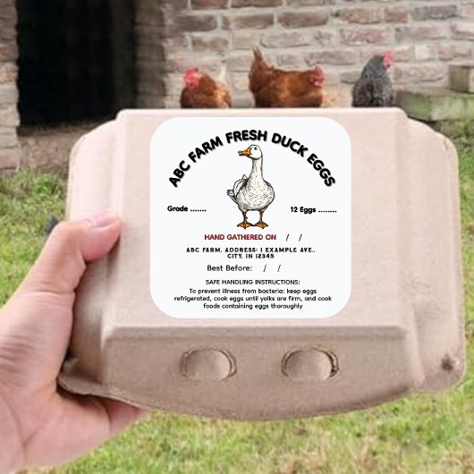 インディアナフダガモの卵ラベル スクエアシール