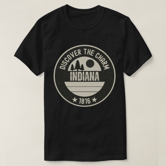 インディアナフーザー州- INギフトお土産 Tシャツ (デザイン正面)
