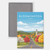 インディアナブルーミントン旅行 マグネット (正面/裏面)