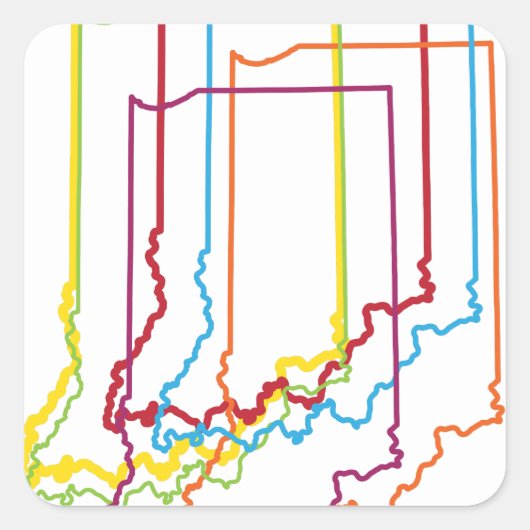 インディアナプライドぼやけ スクエアシール (正面)