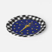 インディアナプレート、バッファロー・プレイド米国・インディアナ州旗 ペーパープレート (アングル)