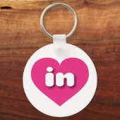 インディアナホットピンクハート – 私は大好き キーホルダー (正面)