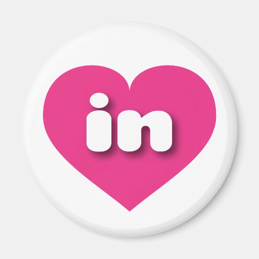 インディアナホットピンクハート – 私は大好き マグネット (正面)