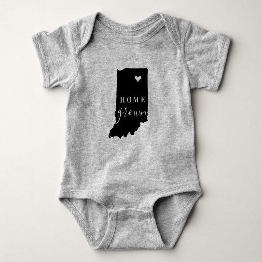 インディアナホームグロウン州ティー ベビーボディスーツ (正面)