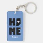 インディアナホームブルーパーソナライズされた キーホルダー (裏面)