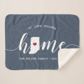 インディアナホーム州 パーソナライズされた シェルパブランケット (正面(横))