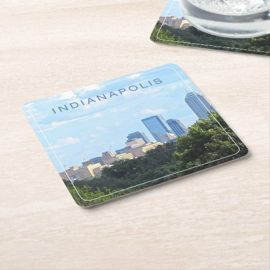 インディアナポリスのスカイライン スクエアペーパーコースター (アングル)