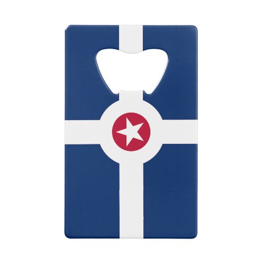 インディアナポリスのステンレスボトルオープナー国旗 クレジットカード栓抜き (正面)