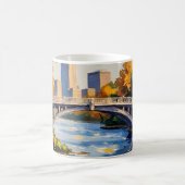 インディアナポリスのホワイトブリッジ ホワイトリバー上 コーヒーマグカップ (中央)