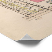 インディアナポリスのヴィンテージ地図（1916年） ポスター (角)