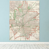インディアナポリスのヴィンテージ地図（1921年） キャンバスプリント (インサイチュ (ウッドフロア))