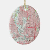 インディアナポリスのヴィンテージ地図(1967年) セラミックオーナメント (右)