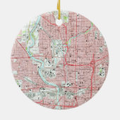 インディアナポリスのヴィンテージ地図(1967年) セラミックオーナメント (裏面)