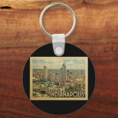 インディアナポリスインディアナヴィンテージ旅行 キーホルダー (正面)