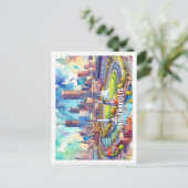 インディアナポリスインディアナUSA有名なプレイスウォータカラー ポストカード (スタンド正面)