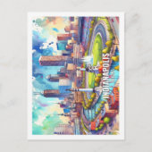 インディアナポリスインディアナUSA有名なプレイスウォータカラー ポストカード (正面)