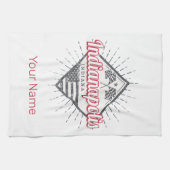 インディアナポリスシティインディアナ統一された州ズUSA キッチンタオル (横)