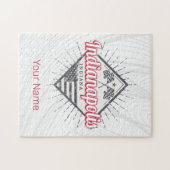 インディアナポリスシティインディアナ統一された州ズUSA ジグソーパズル (横)