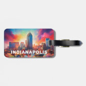 インディアナポリススカイライン抽象芸術アート ラゲッジタグ (裏面横)