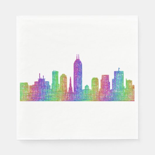 インディアナポリススカイライン スタンダードランチョンナプキン (正面)