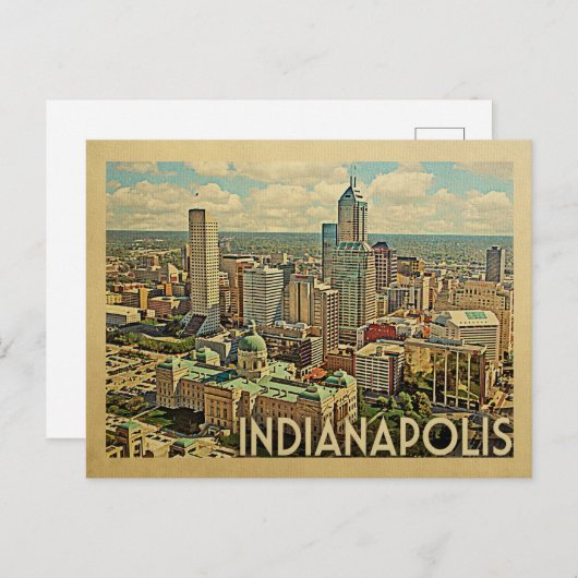 インディアナポリスポストカードインディアナヴィンテージ旅行 ポストカード (正面/裏面)