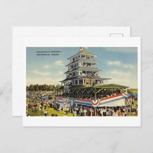 インディアナポリスモータースピードウェイインディ500ヴィンテージ ポストカード (正面/裏面)