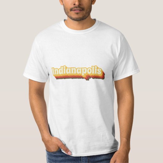 インディアナポリスレトロヴィンテージ文字 Tシャツ (正面)