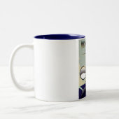 インディアナポリスヴィンテージ車の旅行ポスター ツートーンマグカップ (左)