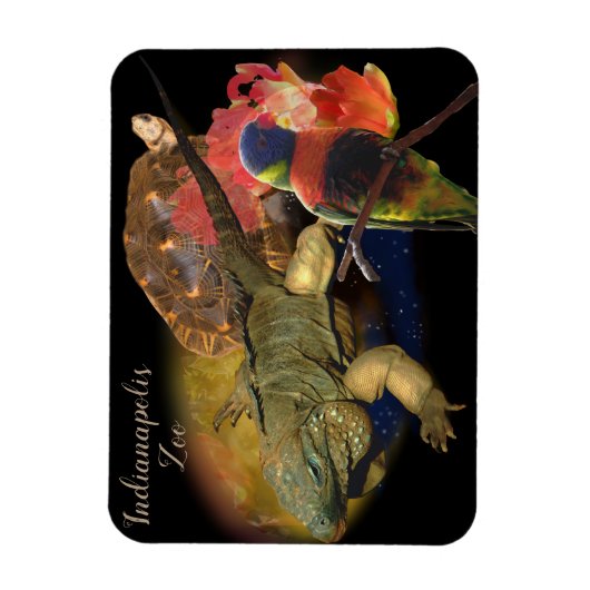 インディアナポリス動物園の爬虫類と鳥 マグネット (縦)