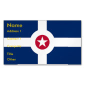 インディアナポリス国旗を掲げた名刺マグネット マグネット名刺 (正面)