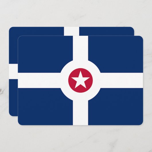 インディアナポリス国旗を掲げた愛国的招待状 招待状 (正面/裏面)