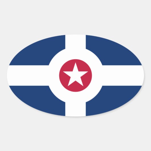 インディアナポリス国旗 楕円形シール (正面)