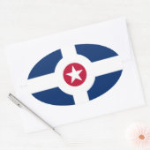 インディアナポリス国旗 楕円形シール (封筒)