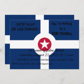 インディアナポリス州旗と赤ちゃんシャワー招待状 招待状 (正面/裏面)